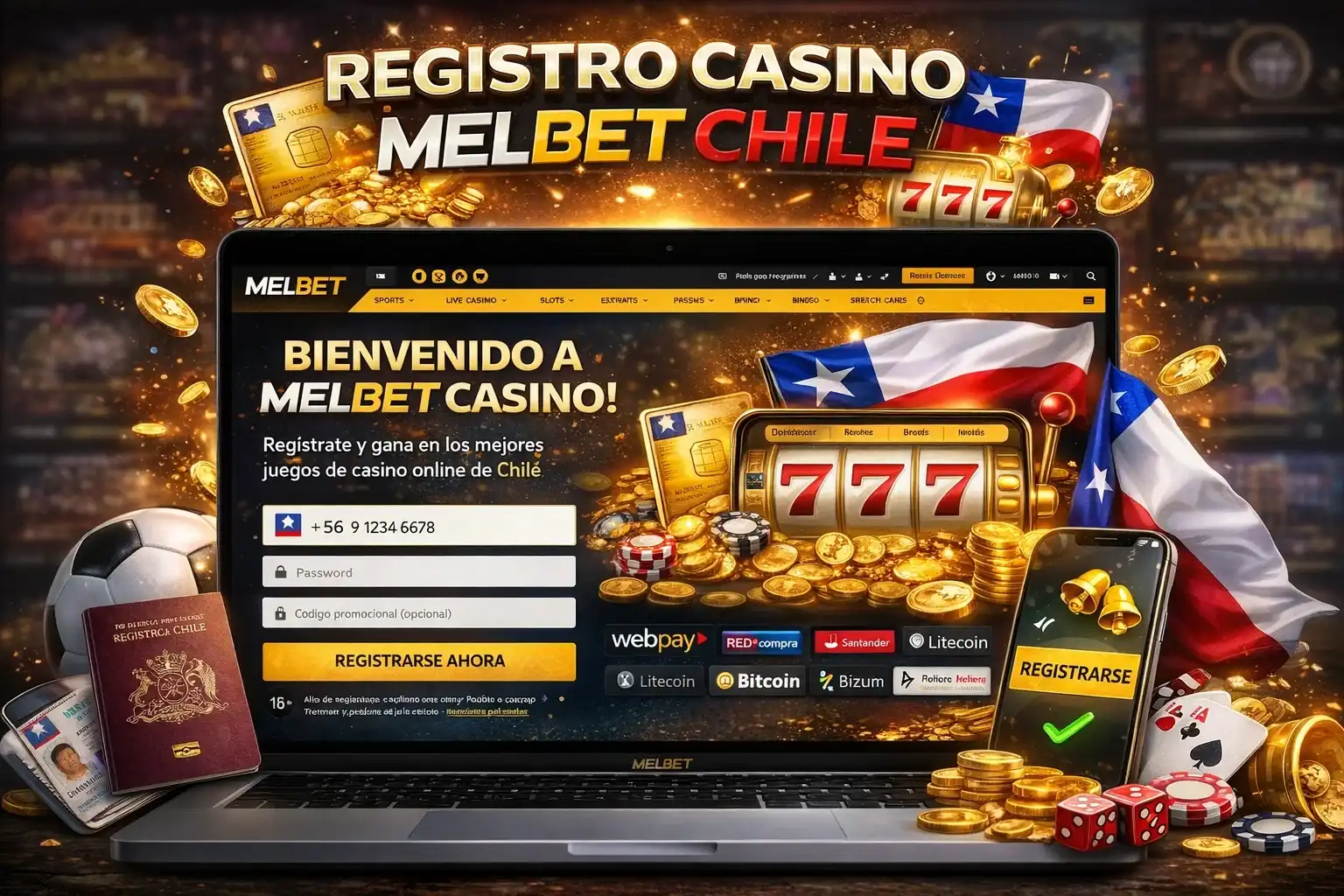 Registro en casino Melbet Chile